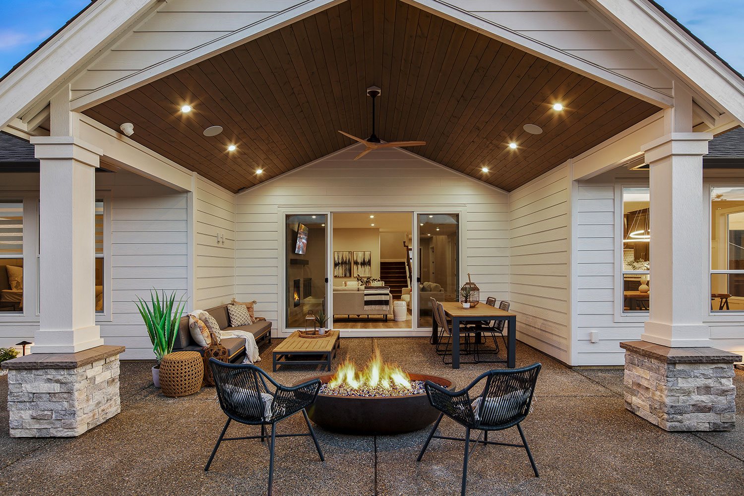 photo or a firepit in an outdoor living area