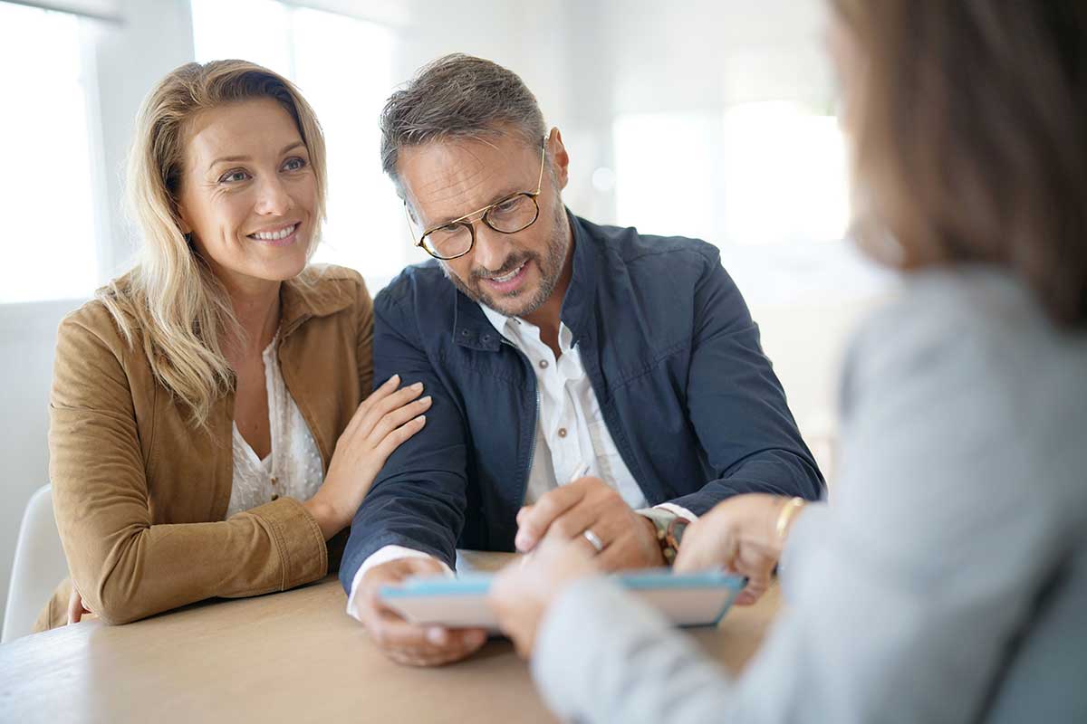 Couple looking over paperwork