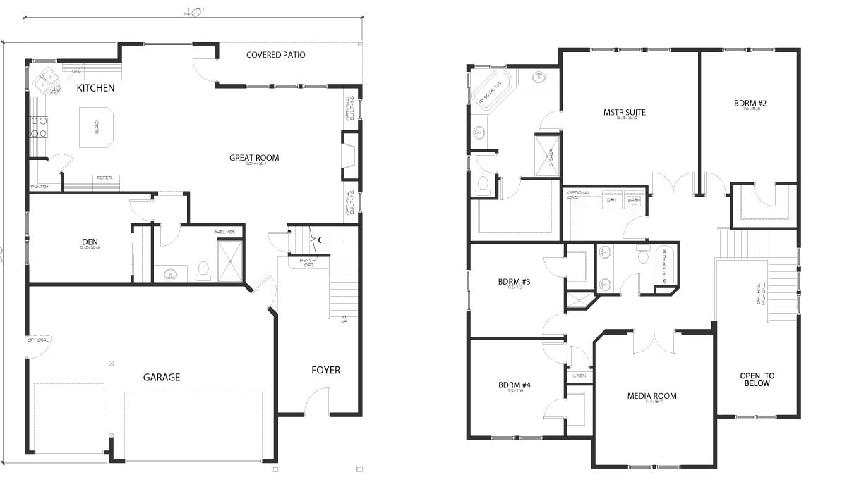 Floor plan of the Cedar home by Kingston Homes