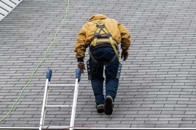 Man working on a roof