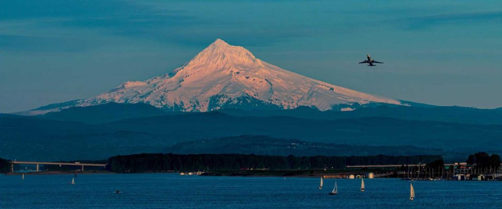 Photo of Mount Hood and the Columbia River