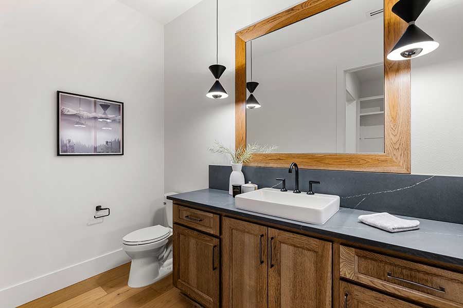 Bathroom of modern custom home by Kingston Homes
