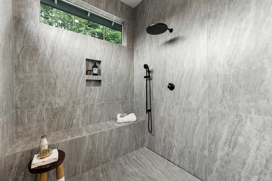 elegant shower of modern custom home by Kingston Homes