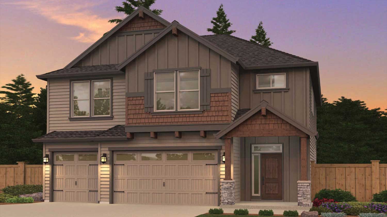 Rendering of the Cedar plan by Kingston Homes