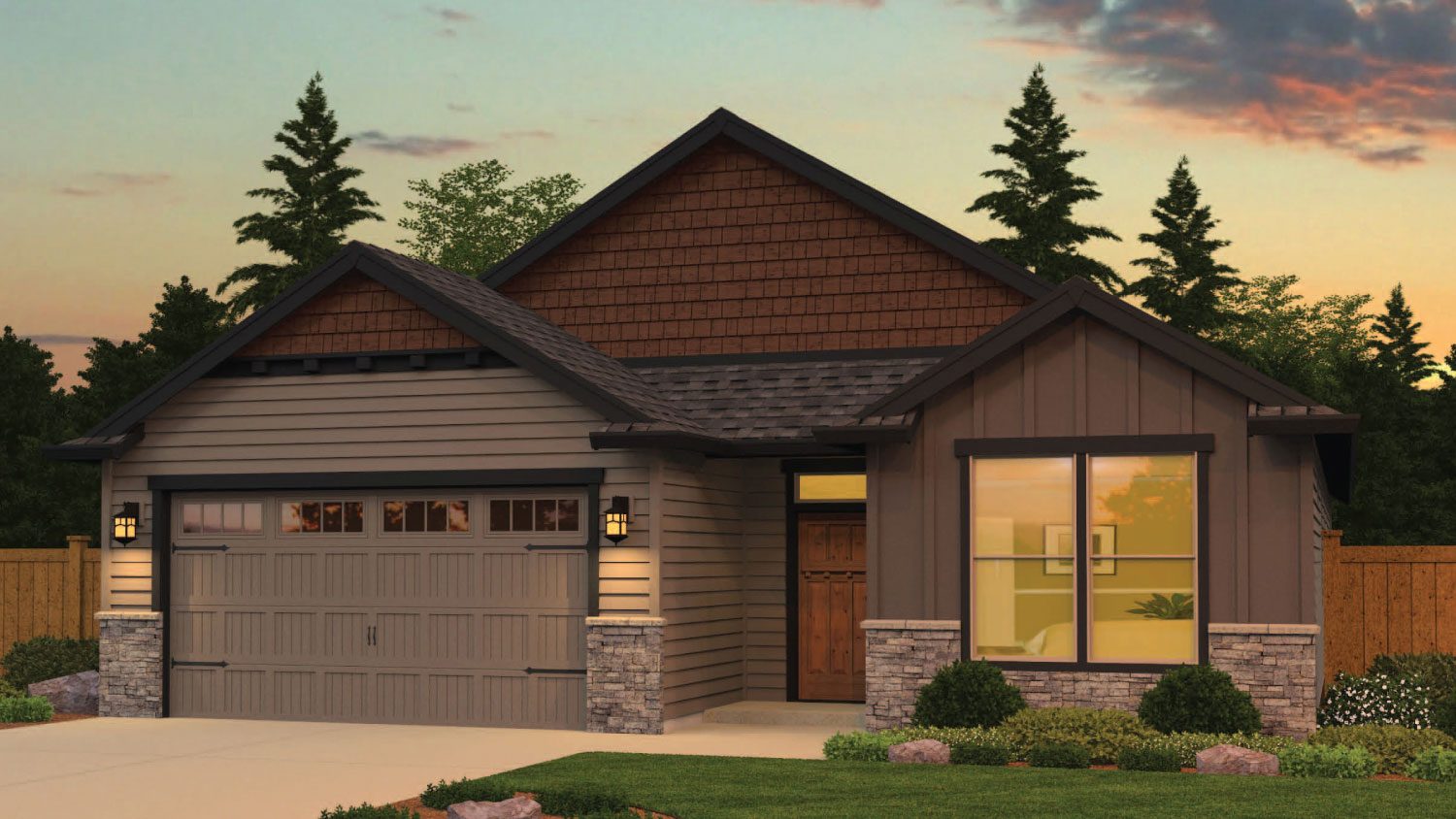 Rendering of the Hickory plan by Kingston Homes